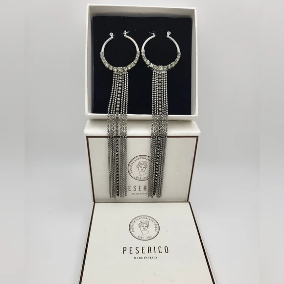 PESERICO Crystal Chandelier Earrings NIB - Picture 5 of 10